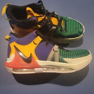 Nike Kids Green and Purple Sneakers